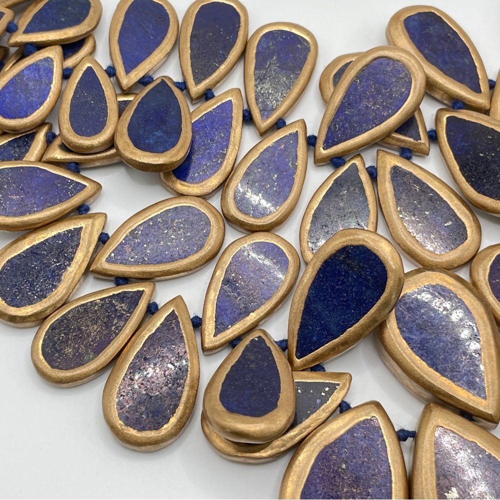 Rarities Carol Brodie African Lapis 2 Strand Statement Necklace RETIRED RARE - Picture 5 of 16